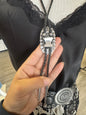 Faux Leather Western Necklace White