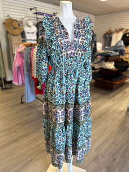 Light Blue Boho Peasant Dress