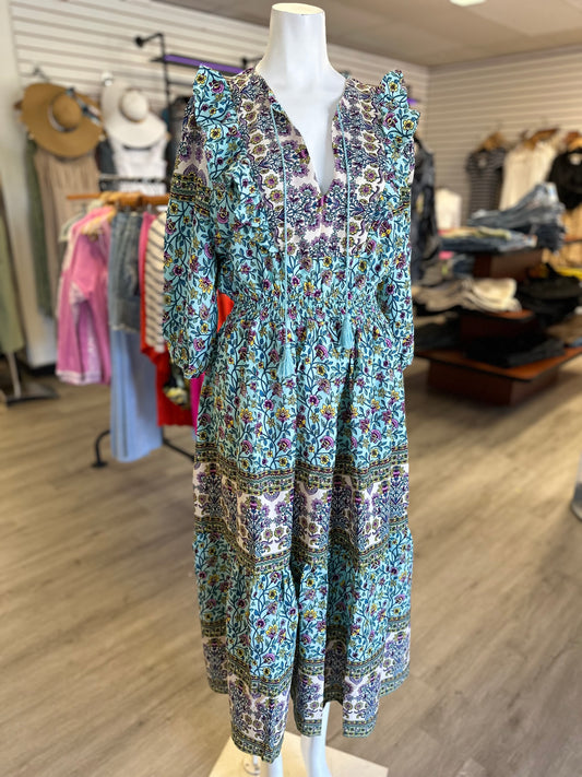 Light Blue Boho Peasant Dress