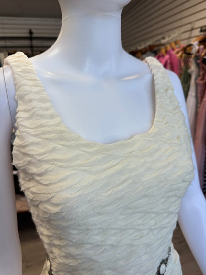 Cream Bodycon Textured Dress
