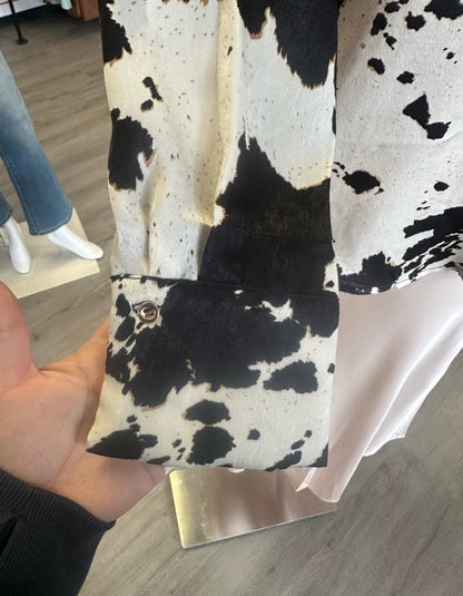 Western Cow Print Buton Down Blouse