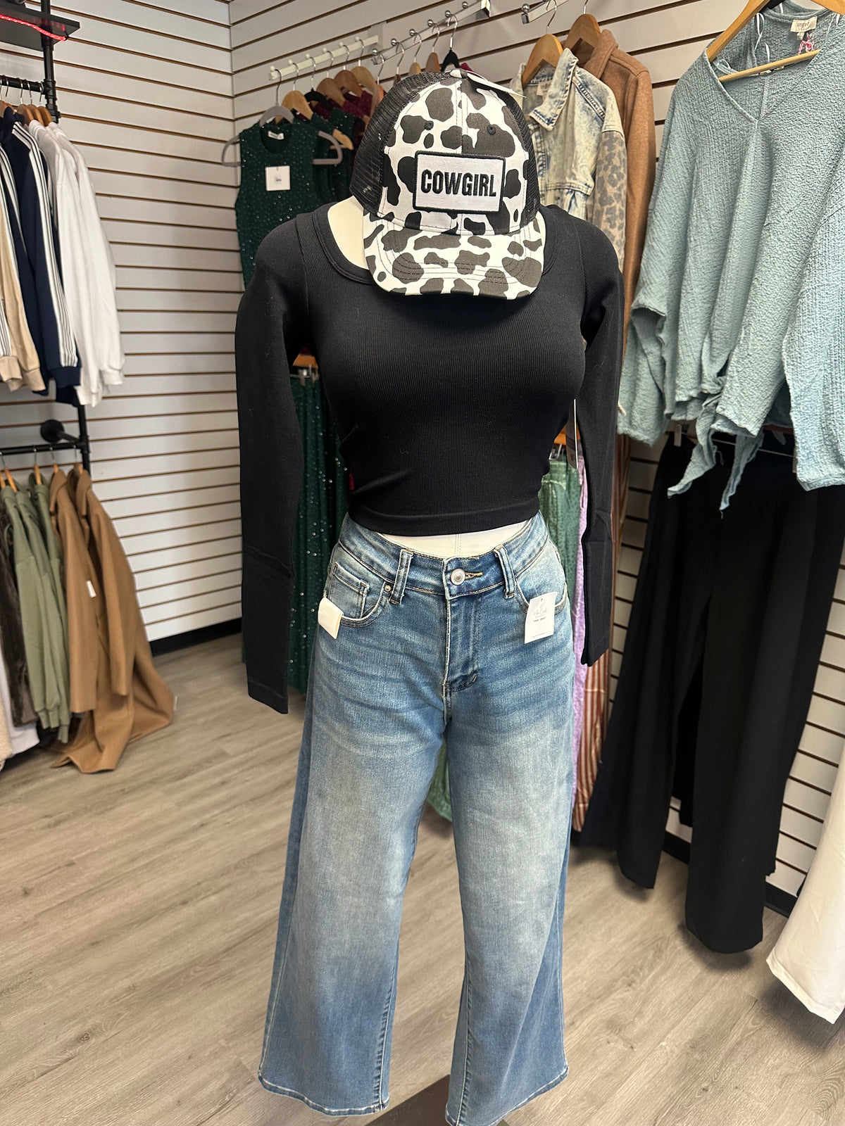 Ribbed Long Sleeve Crop