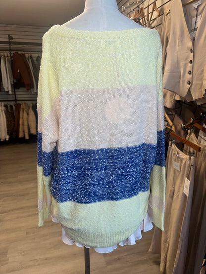 Umgee Yellow Striped Cozy Sweater