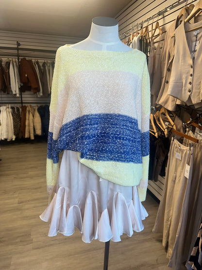 Umgee Yellow Striped Cozy Sweater