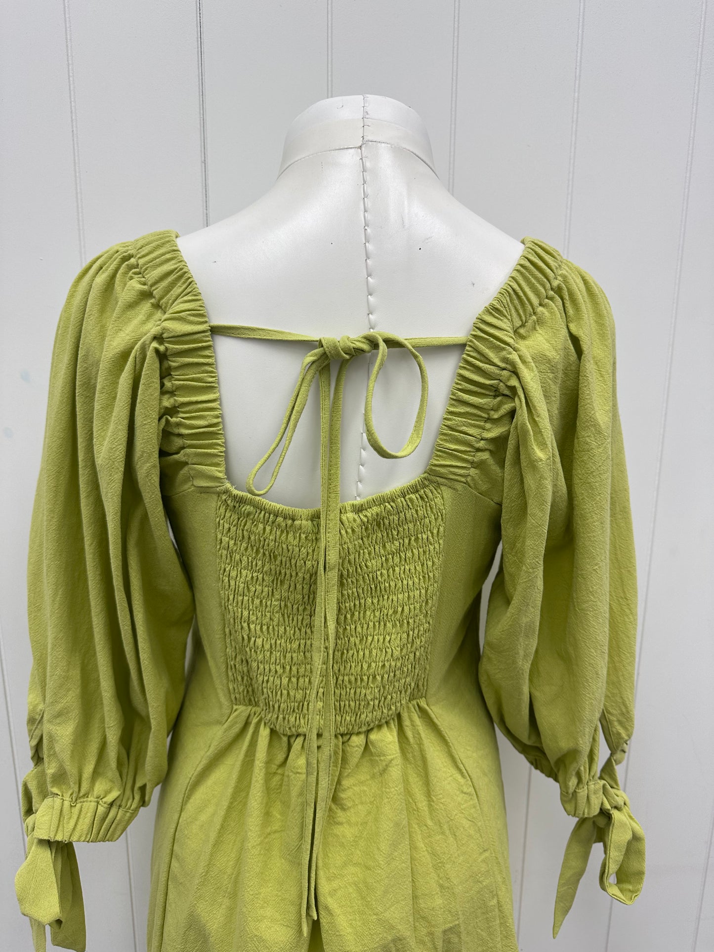 Green Smocked Boho Dress