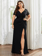 Black Plus Size Appliques Dress