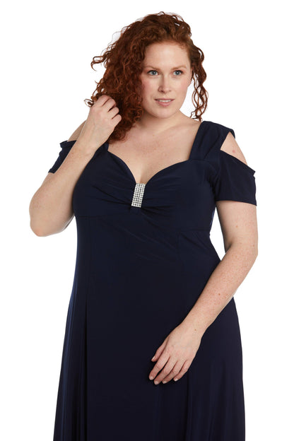 Long Plus Size Formal Evening Dress in Navy