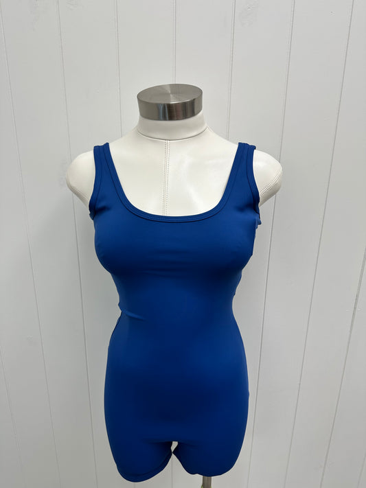 Royal Blue Gym Short Body Suit