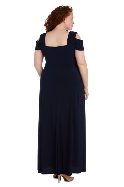 Long Plus Size Formal Evening Dress in Navy