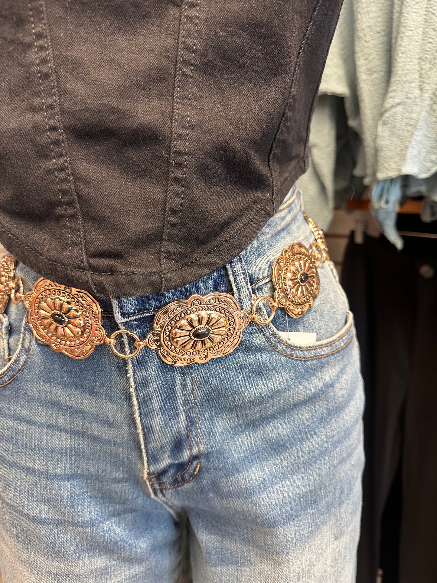 Gold & Black Western Belt