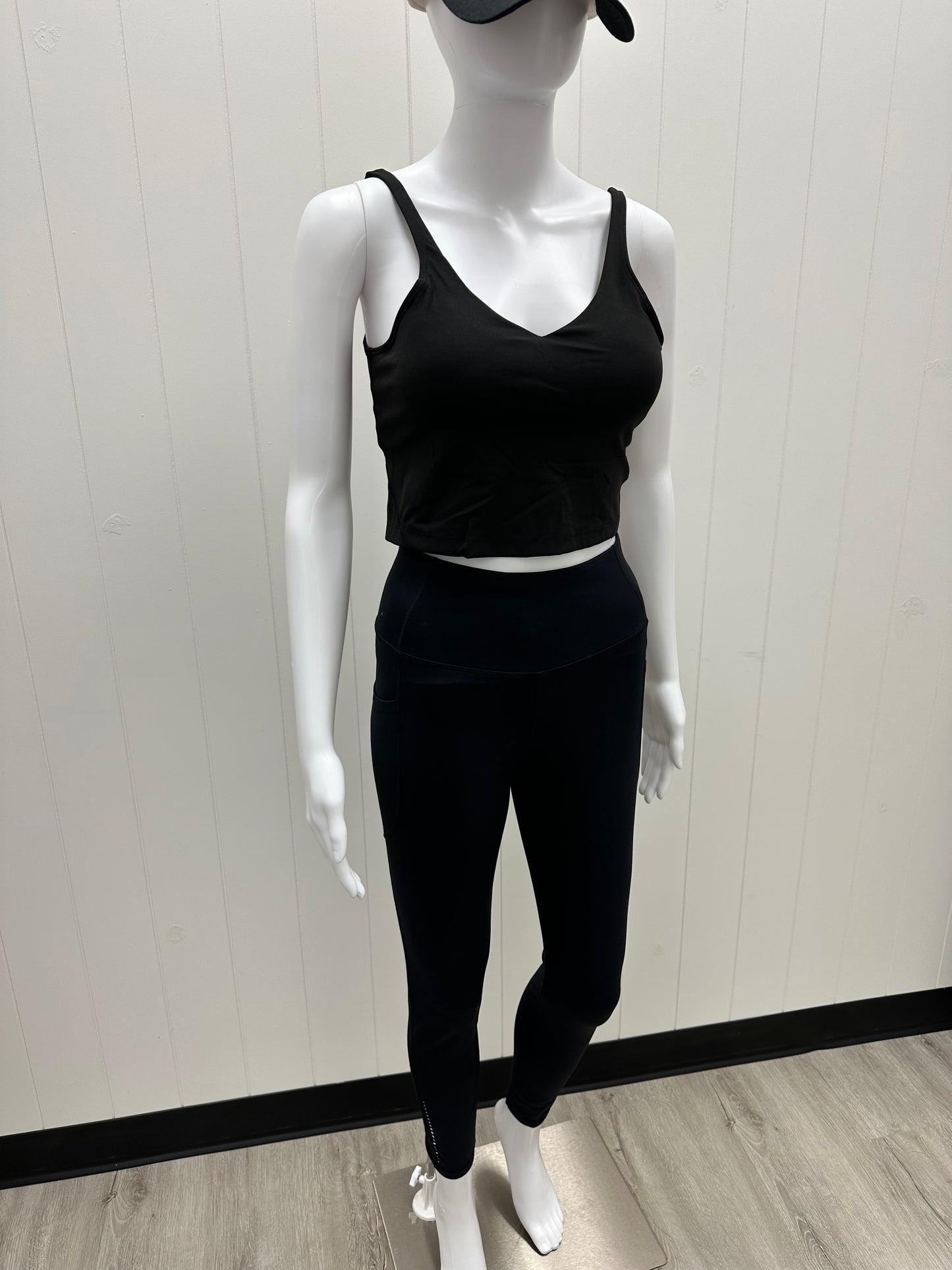 Black 2 Piece Workout Crop Top Set