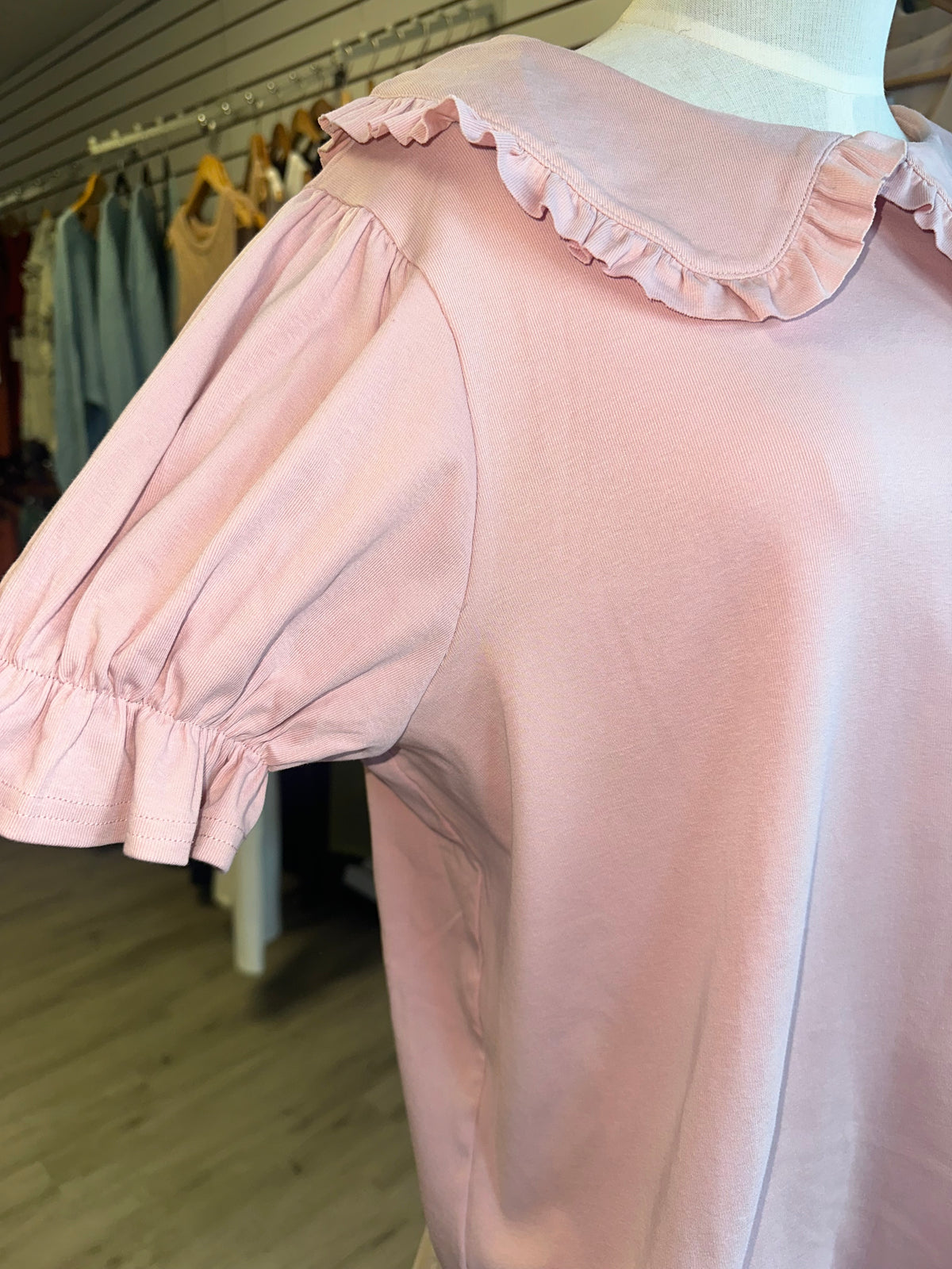Umgee Light Pink Collared Blouse