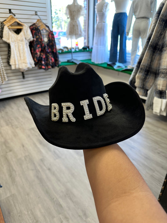 Bride Black Western Hat