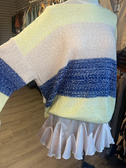 Umgee Yellow Striped Cozy Sweater