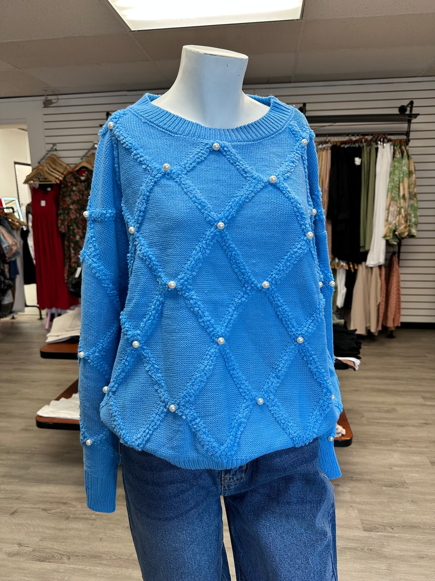 Blue Pearl Crew Neck Sweater