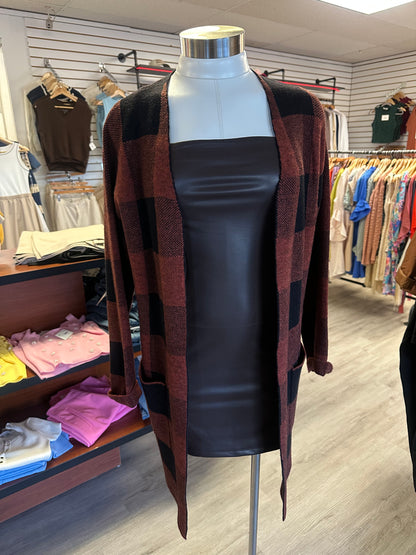 Faux Leather Fitted Mini Dress