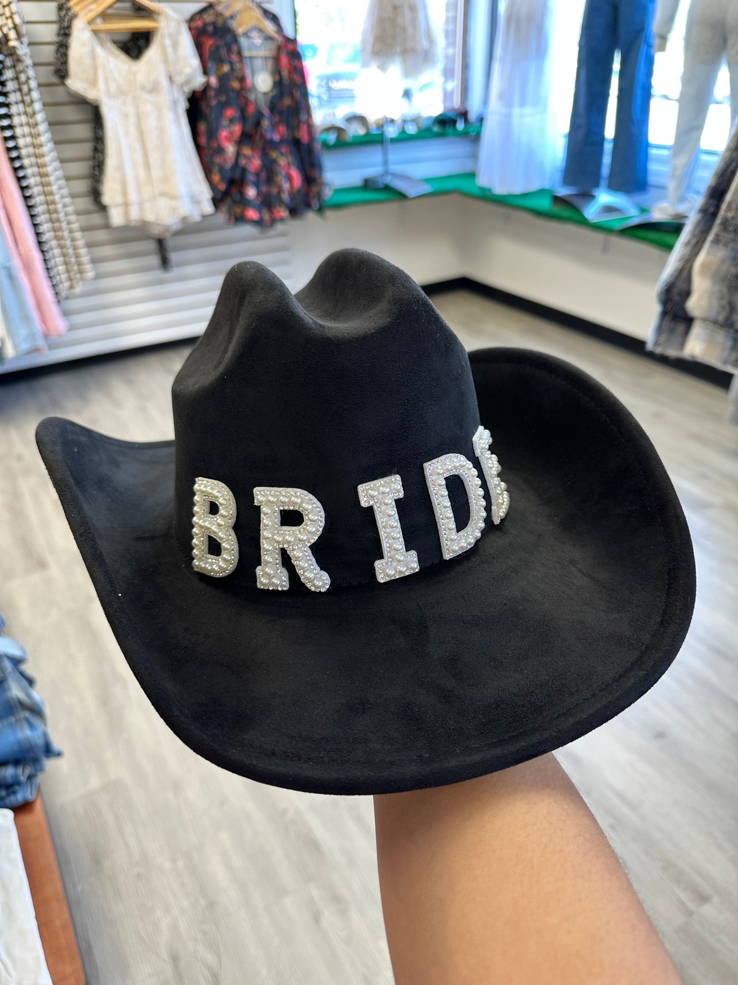 Bride Black Western Hat