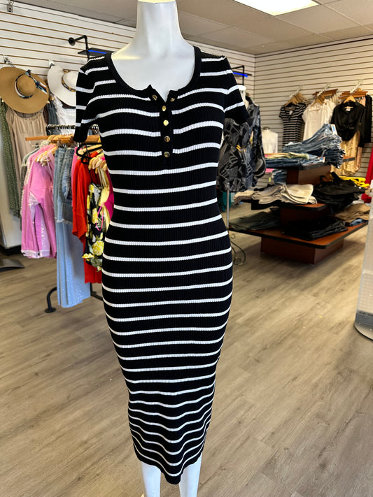 Striped Midi Bodycon Dress