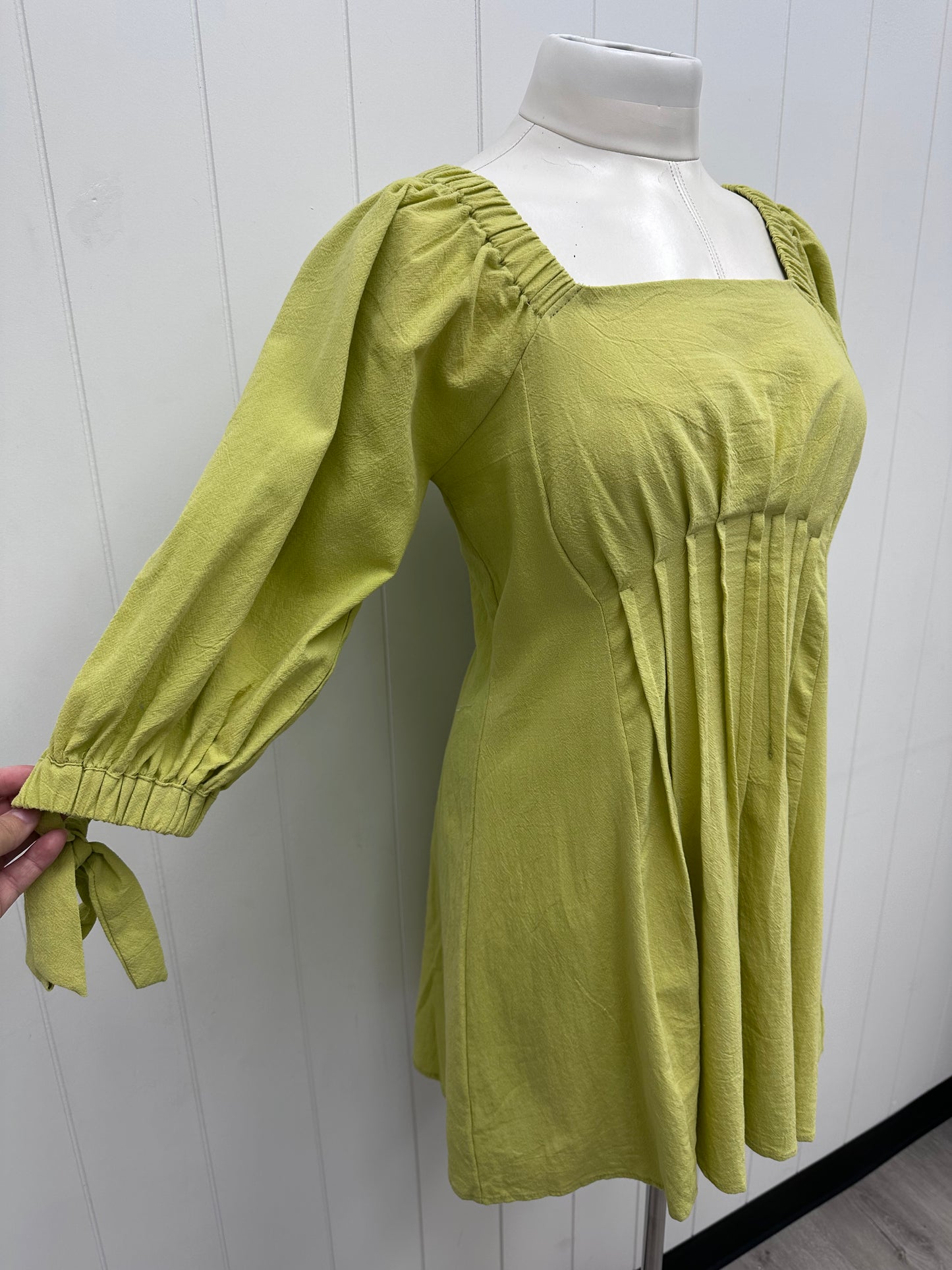 Green Smocked Boho Dress