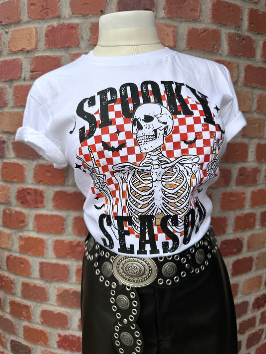 Spooky Season White Skeleton Shirt