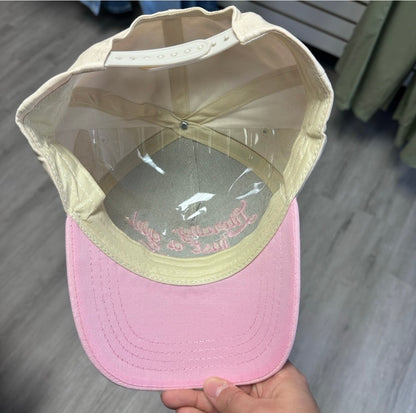 Pink Embroidered Literally Just a Girl Trucker Hat
