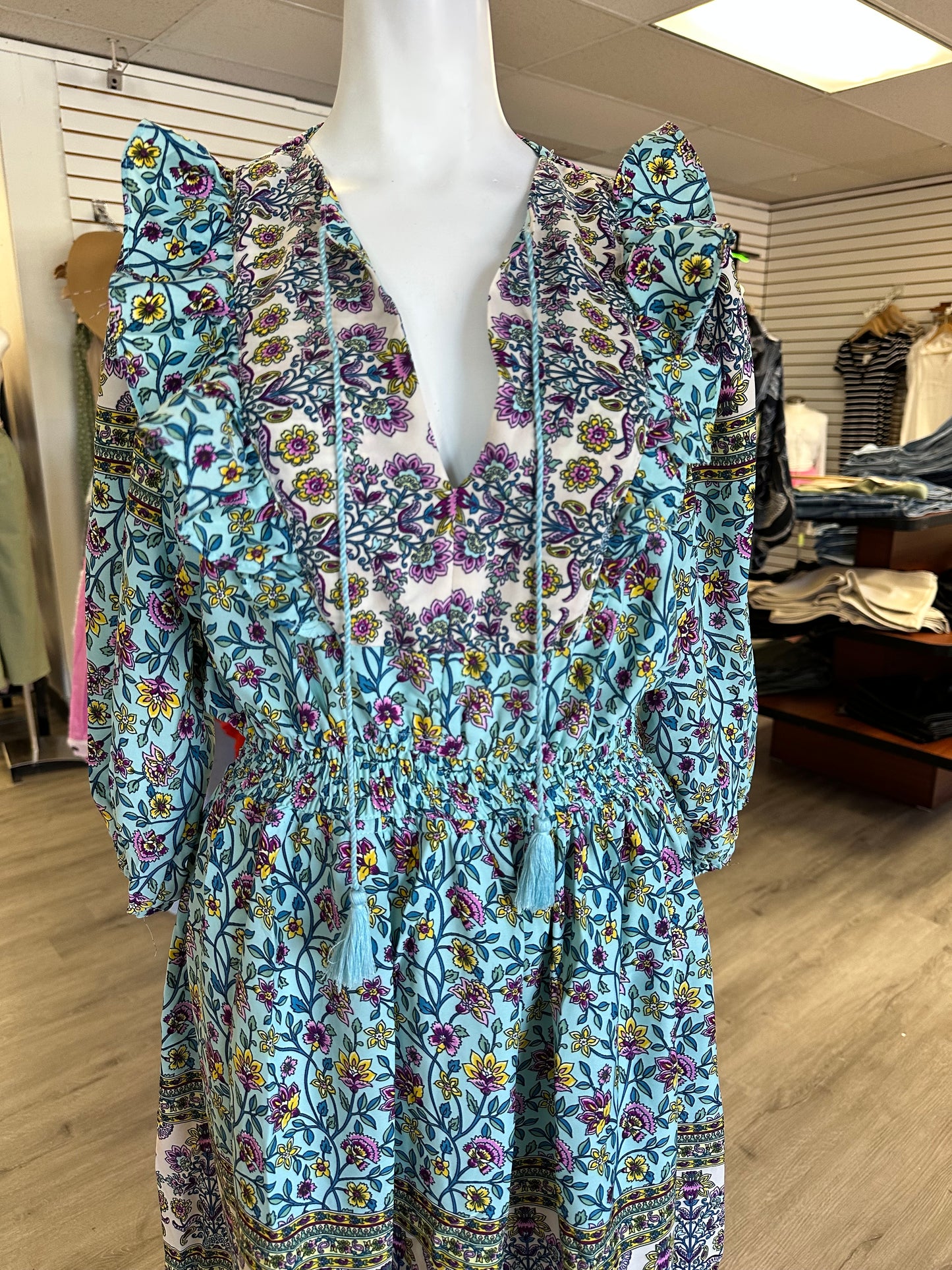 Light Blue Boho Peasant Dress