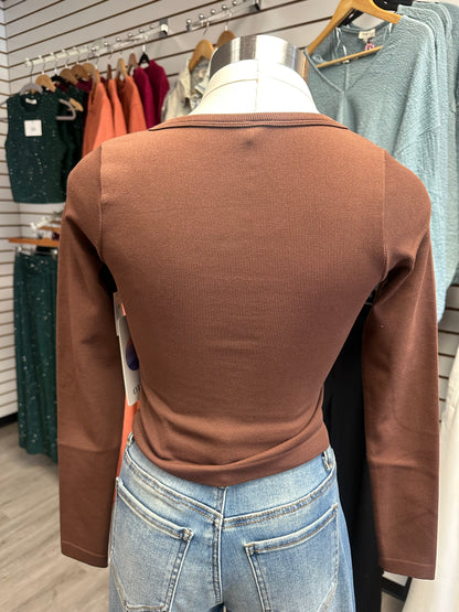 Ribbed Long Sleeve Crop