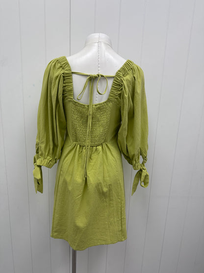 Green Smocked Boho Dress