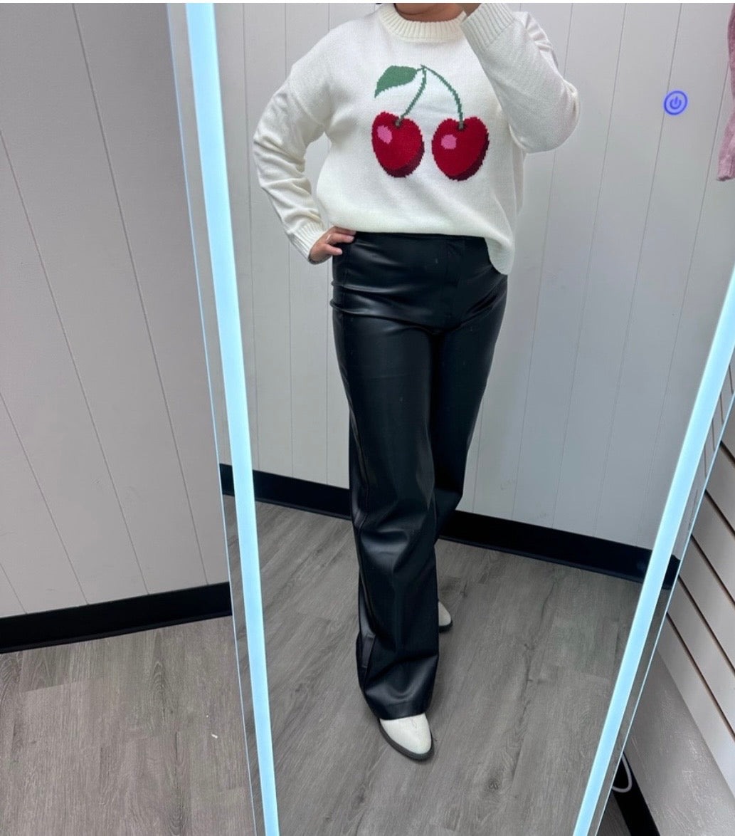 Faux Leather WIde Leg Pants