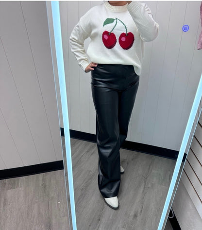 Faux Leather WIde Leg Pants