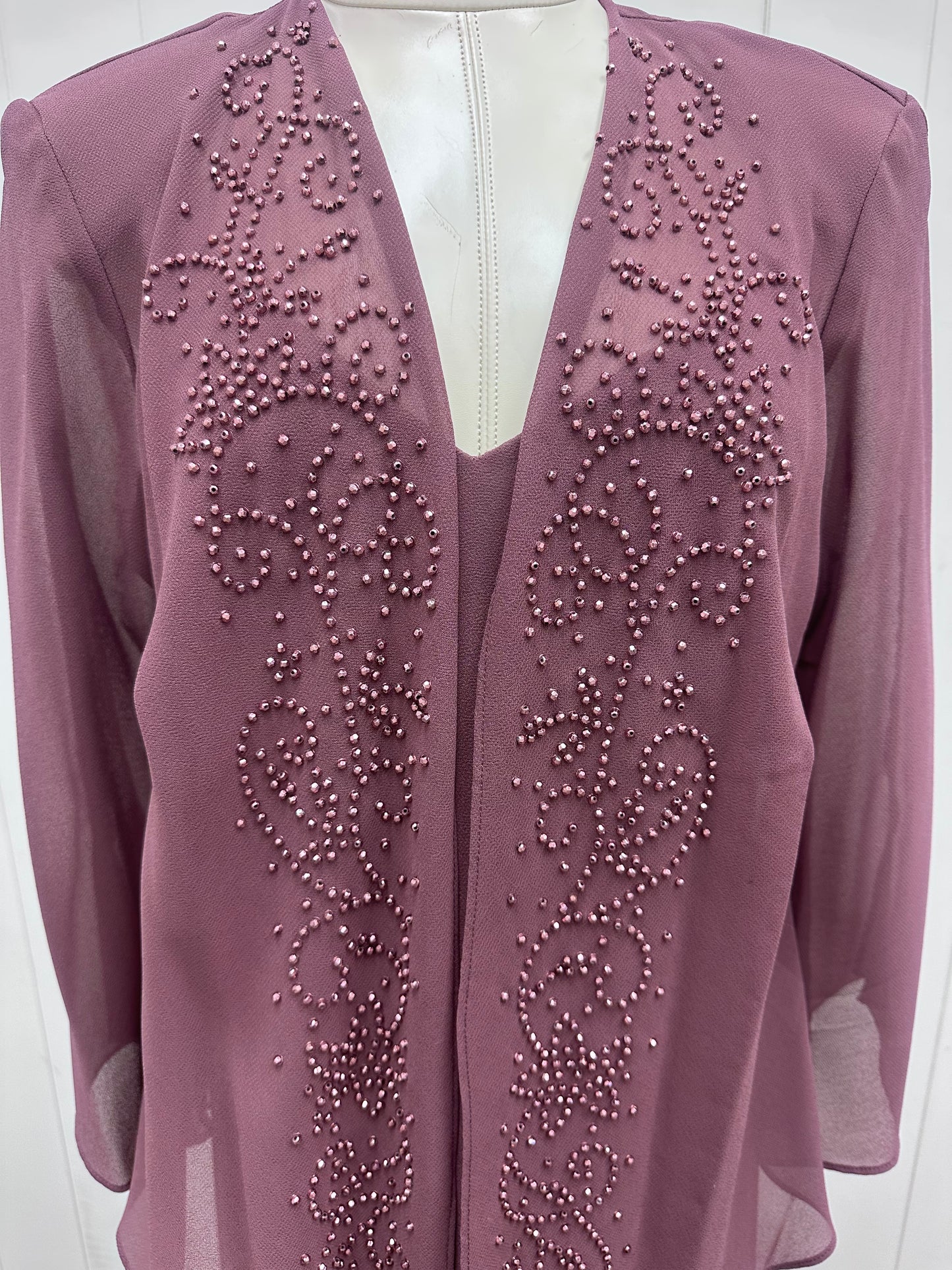Dusty Plum Embellished Dress with Jacket