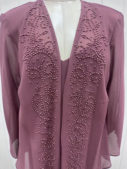 Dusty Plum Embellished Dress with Jacket