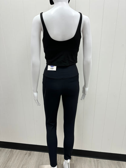 Black 2 Piece Workout Crop Top Set