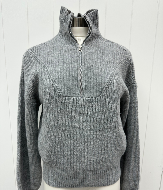The Preppy Quarter Zip Gray Sweater