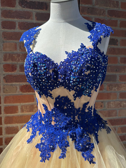 Royal Blue & Nude Dress