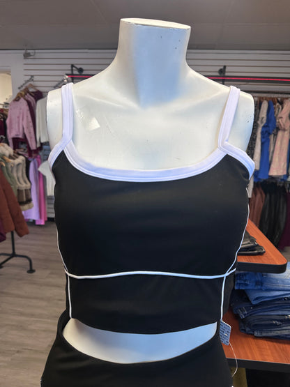 Black 2 Piece Athletic Pilates Yoga Set