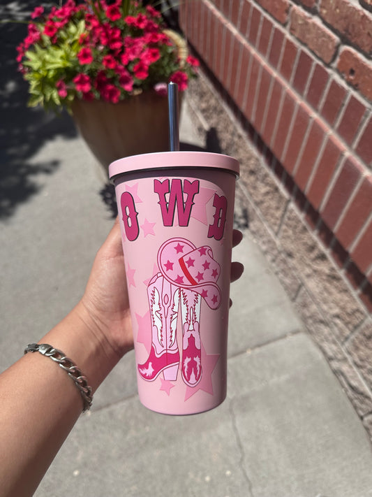 Pink Howdy Tumbler Cup