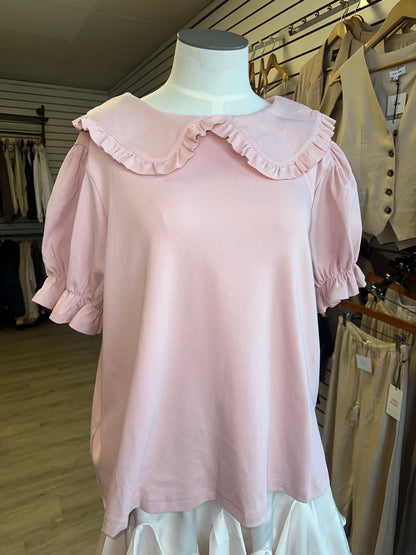 Umgee Light Pink Collared Blouse