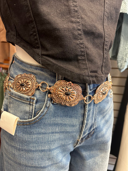 Gold & Black Western Belt