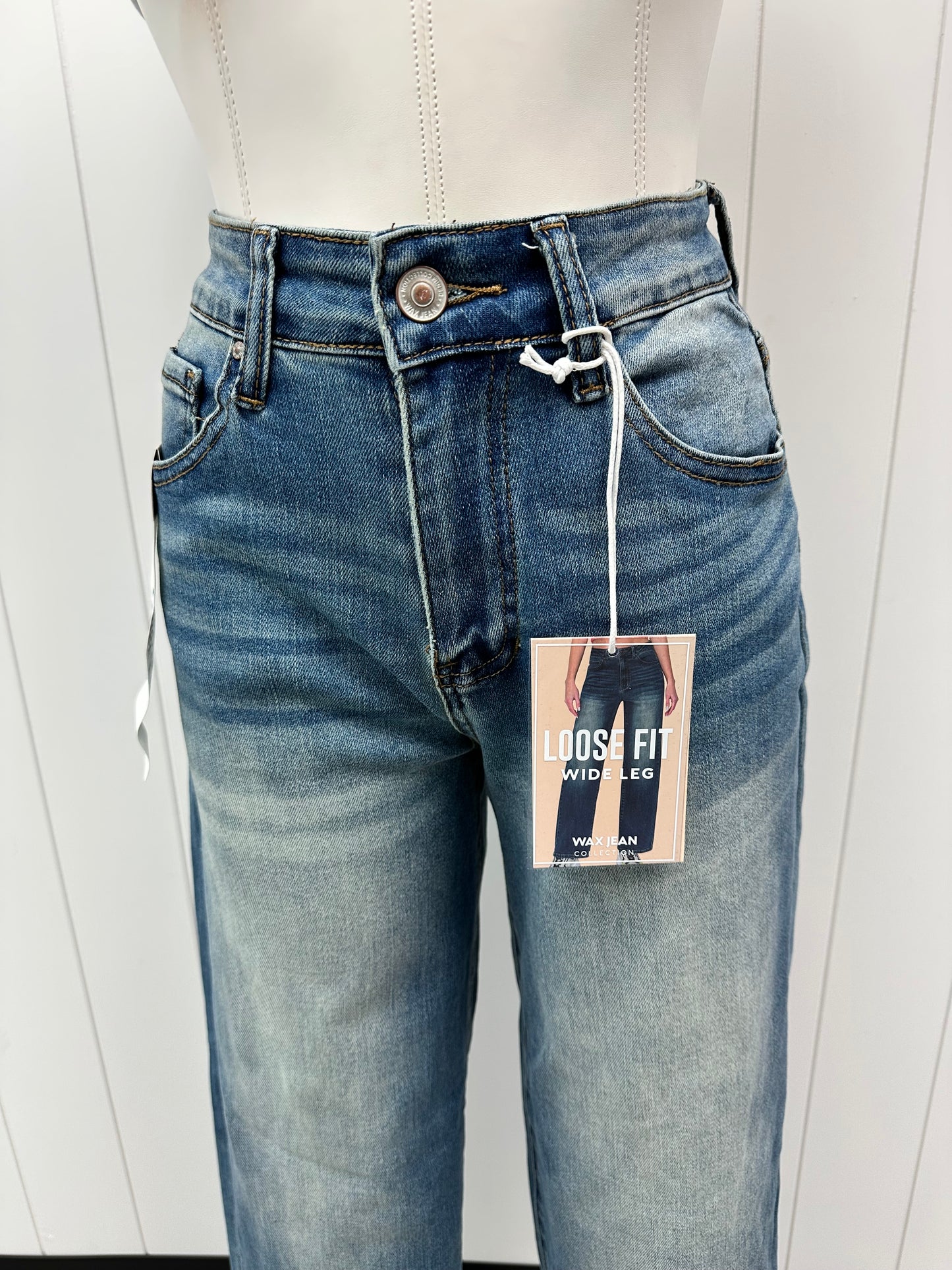 Wide Leg Medium Wash Jeans