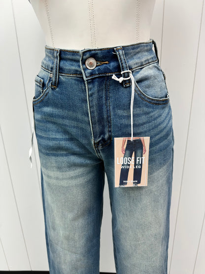 Wide Leg Medium Wash Jeans