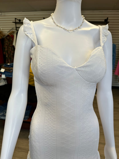 White Drop Waist Eyelet Dress