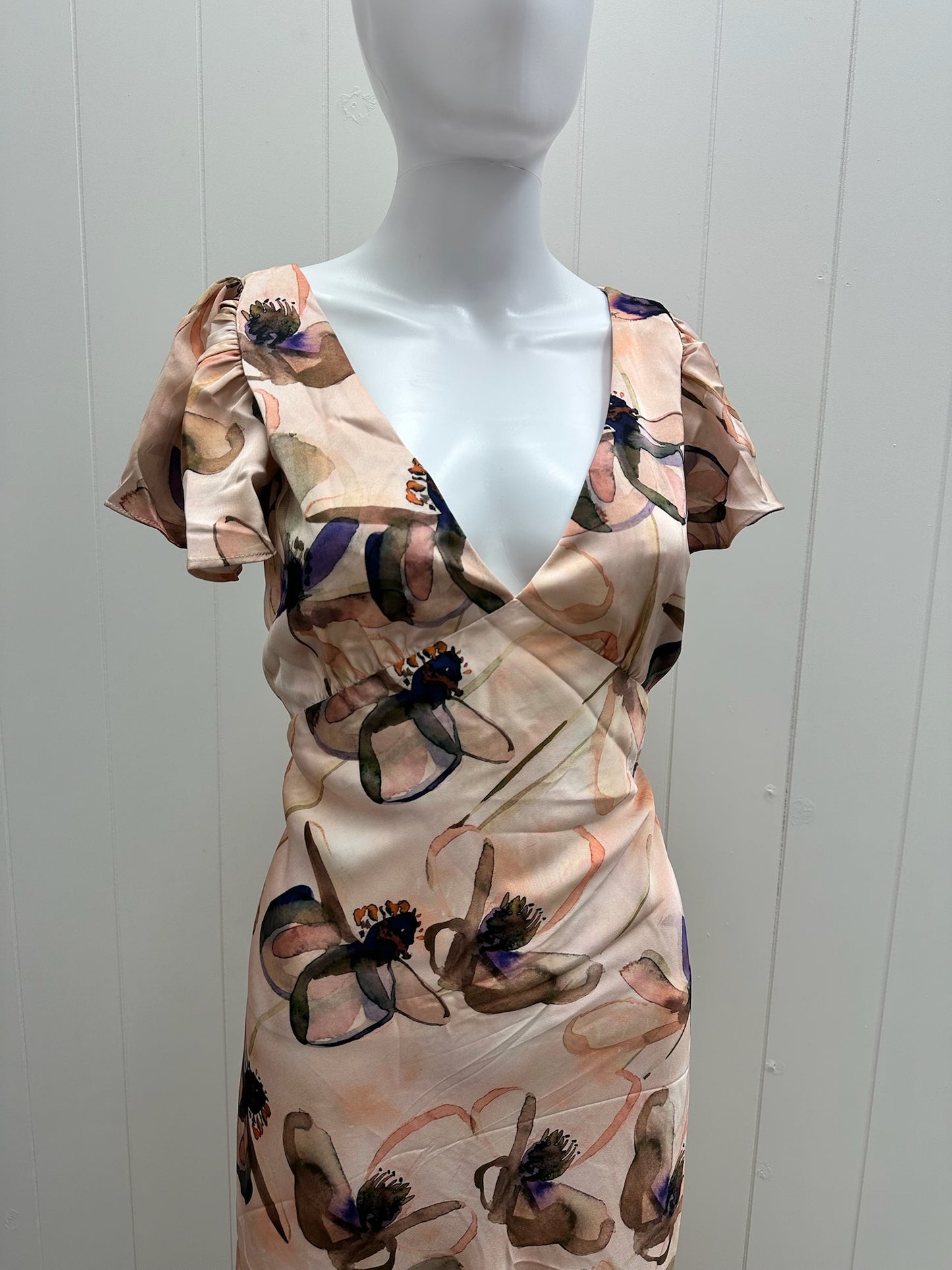 Floral Cap Sleeve Floral Dress