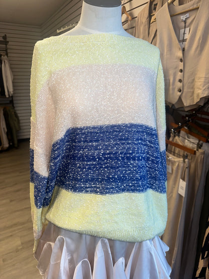 Umgee Yellow Striped Cozy Sweater