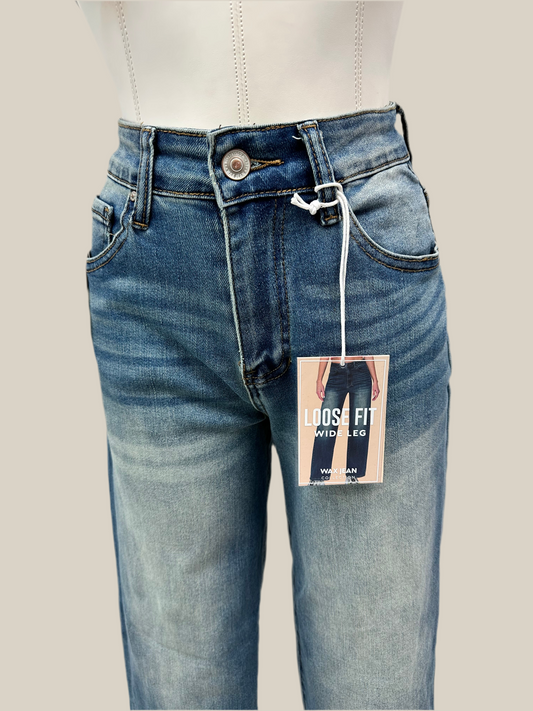 Wide Leg Medium Wash Jeans