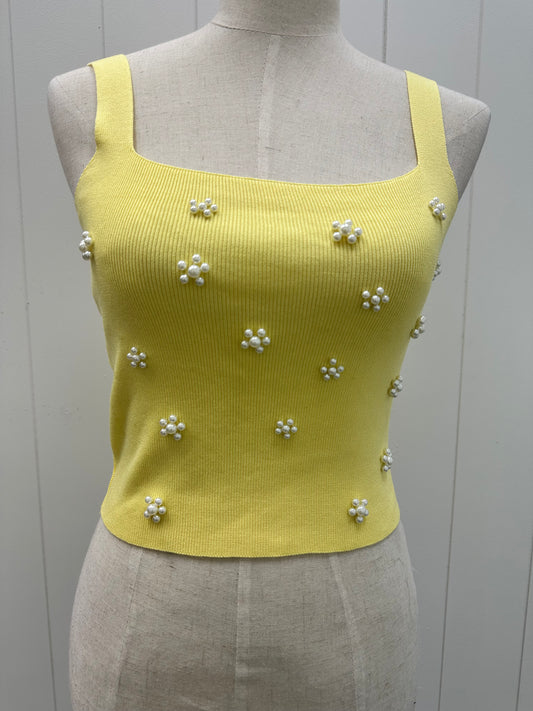Floral Beaded Crop Top