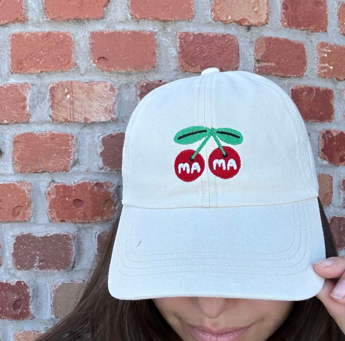 Mama Cherry Embroidered Baseball Cap