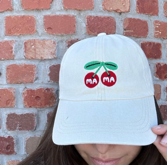 Mama Cherry Embroidered Baseball Cap