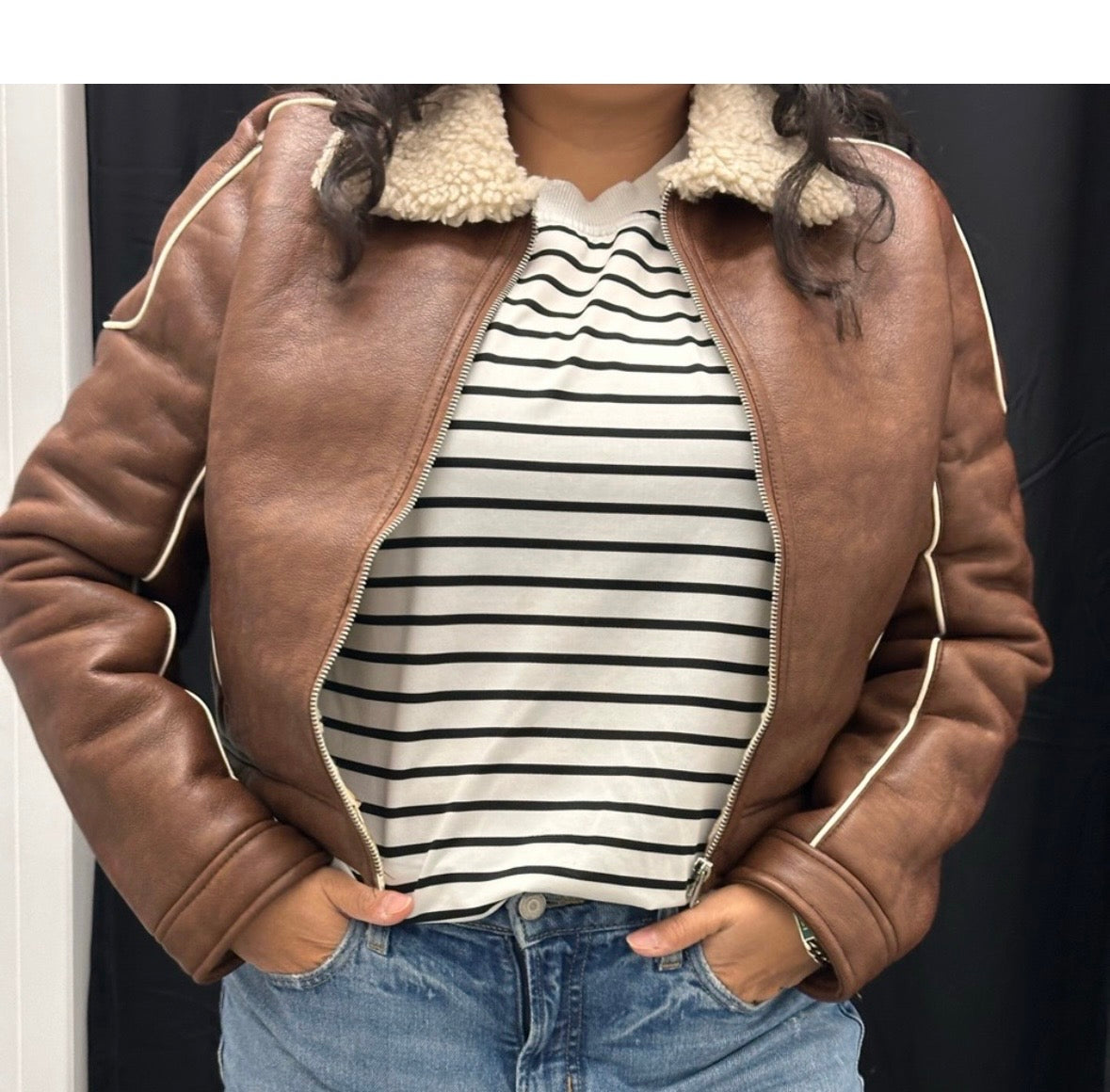 Faux Leather Moto Jacket