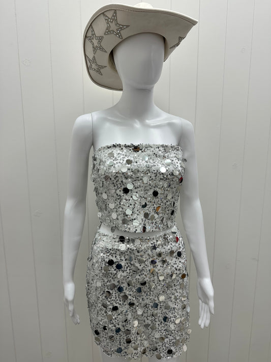Disco Sequin 2 Piece Skirt Set